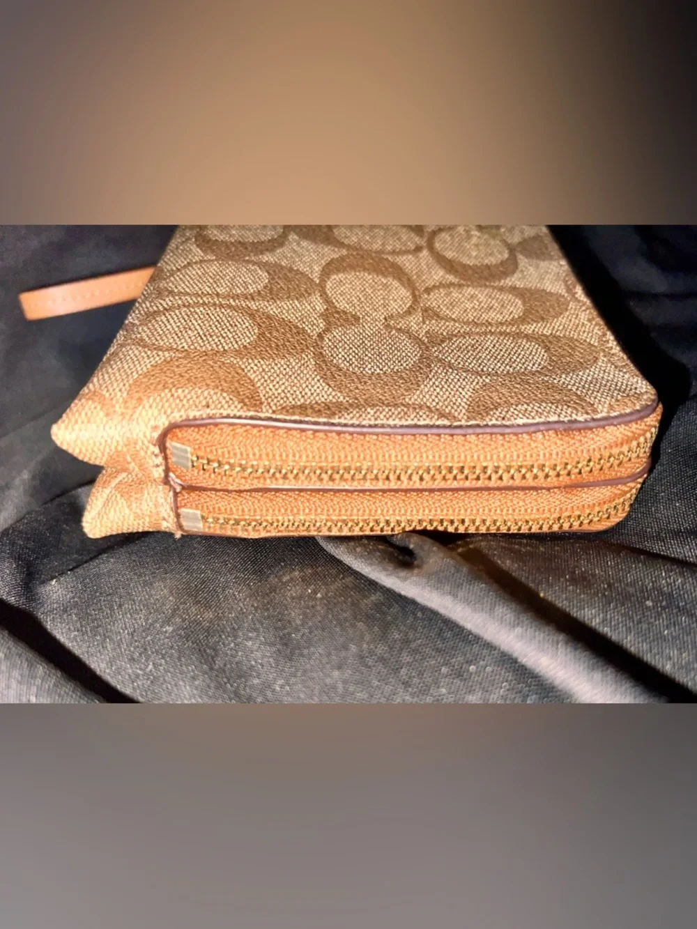 Coach Tan Signature Canvas Wristlet Clutch - Picture 5 of 7